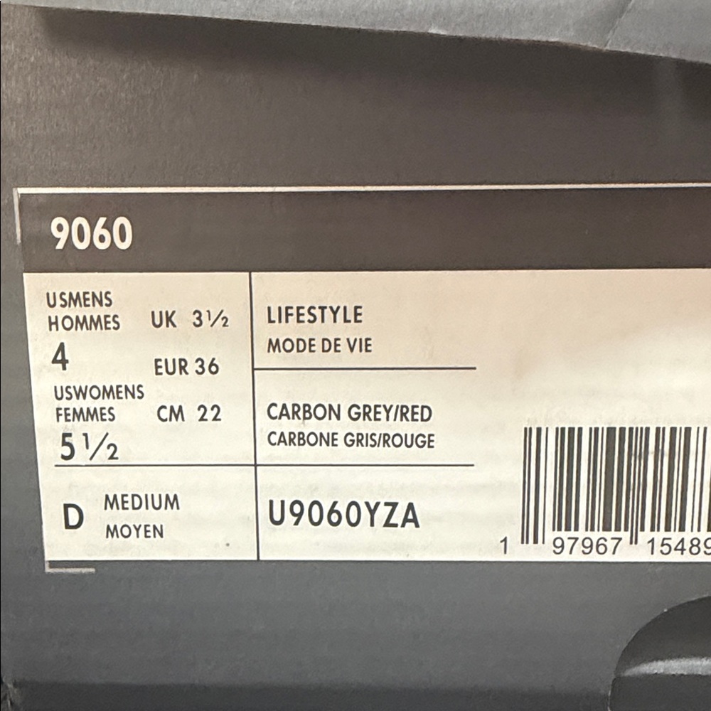 New Balance Carbon Grey and Red Lifestyle Shoes - Picture 2 of 4